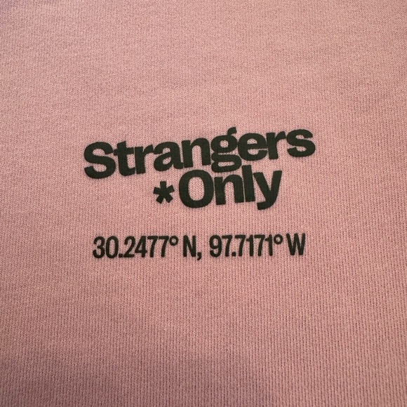 Strangers*Only SUP CLUB CREWNECK Pink 100% French Terry Cotton Sz L - Picture 7 of 13